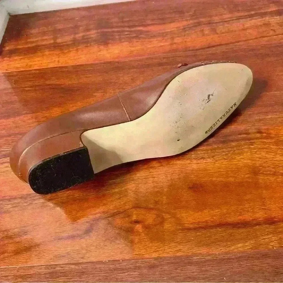 Naturalizer Vintage Women Size 8M Brown Leather Ballet With Bow Flat Small Heel - Picture 8 of 10